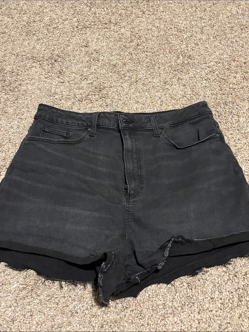 Paige Ultra High-Rise Black Denim Women's Shorts Sz 33 - Picture 2 of 9
